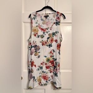 Love by Chesley Sleeveless Floral Dress, Off White, XL